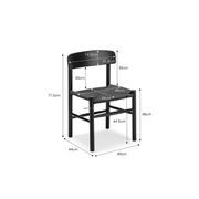 Isak Solid Ashwood Woven Cord Dining Chair | Set of 2 | Black gallery detail image