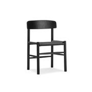 Isak Solid Ashwood Woven Cord Dining Chair | Set of 2 | Black gallery detail image
