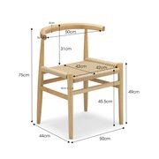 Oskar Solid Ashwood Woven Dining Chair | Set of 2 | Natural gallery detail image