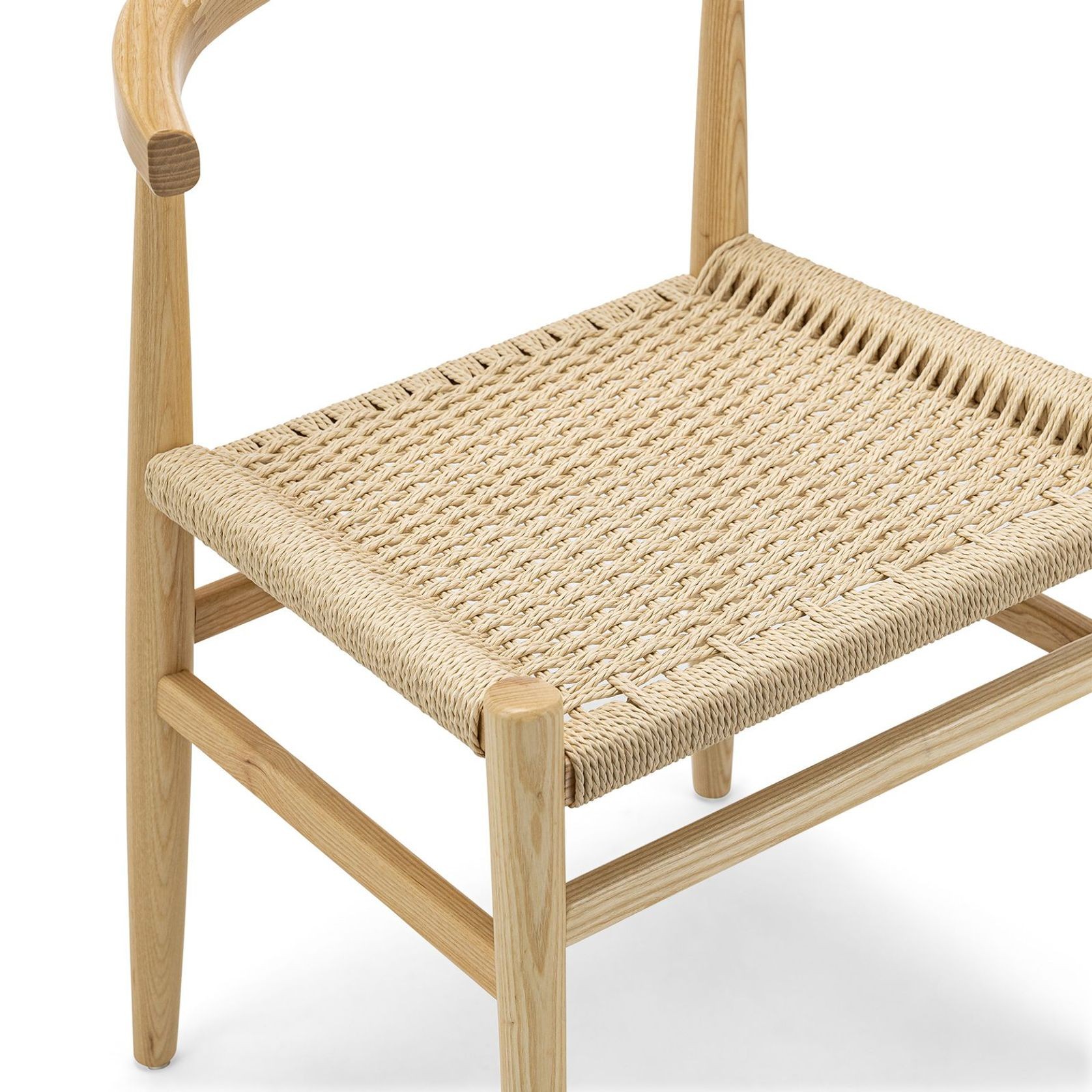 Oskar Solid Ashwood Woven Dining Chair | Set of 2 | Natural gallery detail image