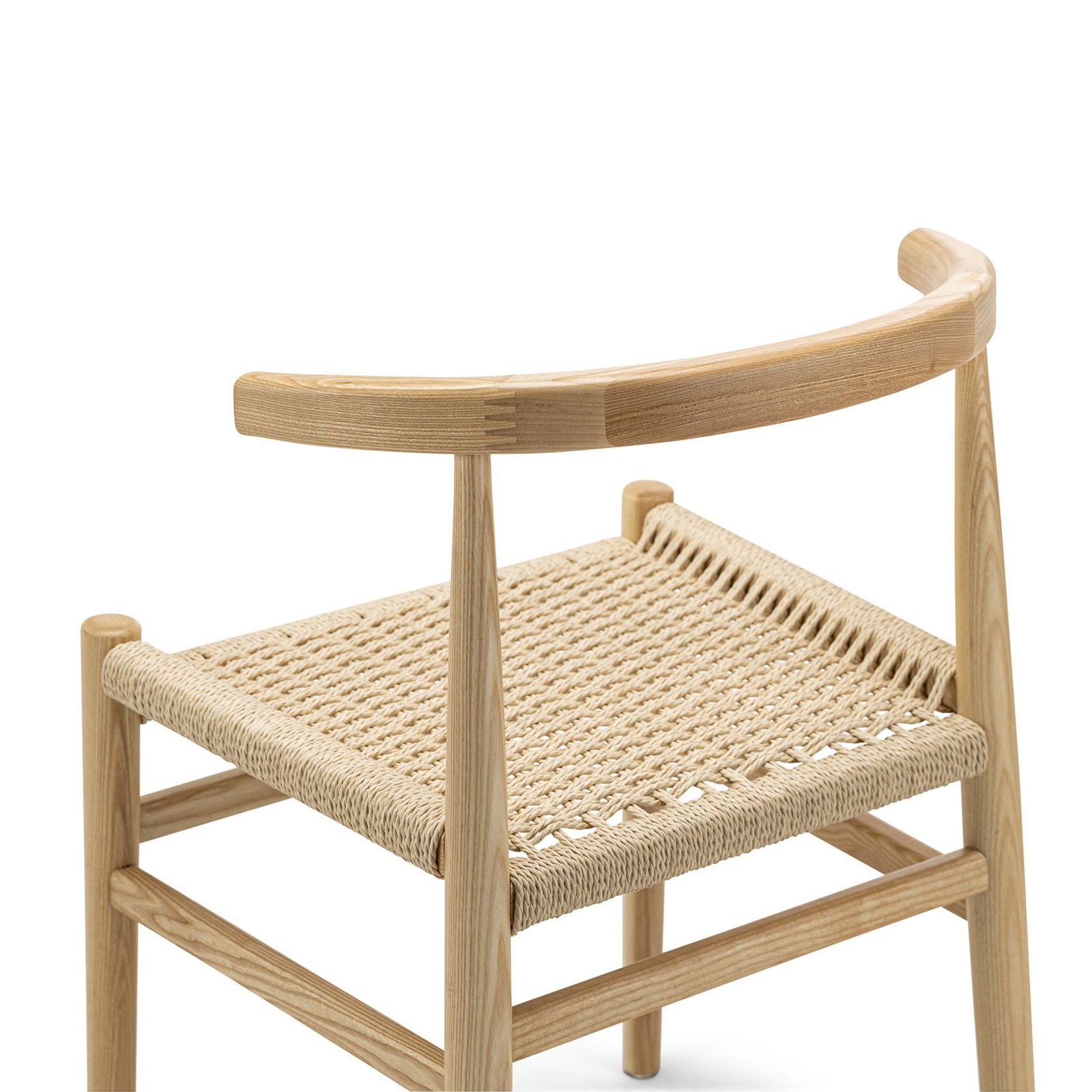 Oskar Solid Ashwood Woven Dining Chair | Set of 2 | Natural gallery detail image