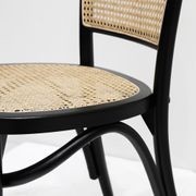 Bentwood Rattan Dining Chair Black gallery detail image