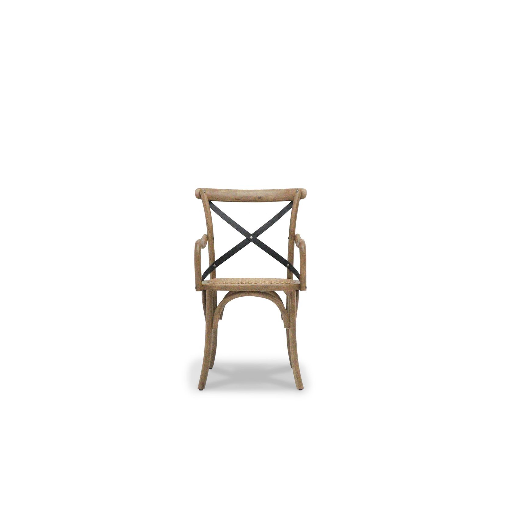 Bentwood Carver Dining Chair, Metal Crossback - Rattan gallery detail image