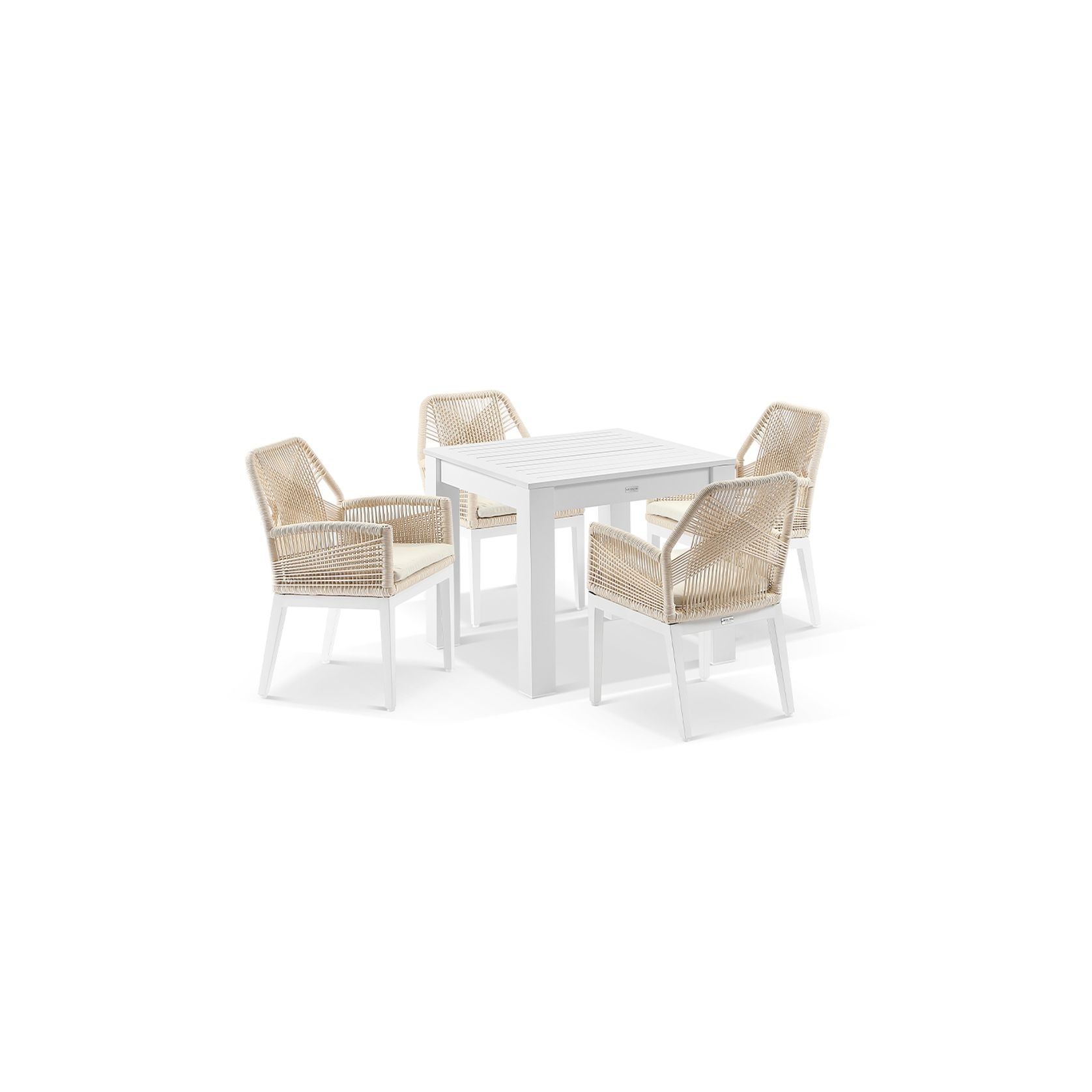 Santorini 4 Seater Dining Table with Hugo Rope Chairs gallery detail image