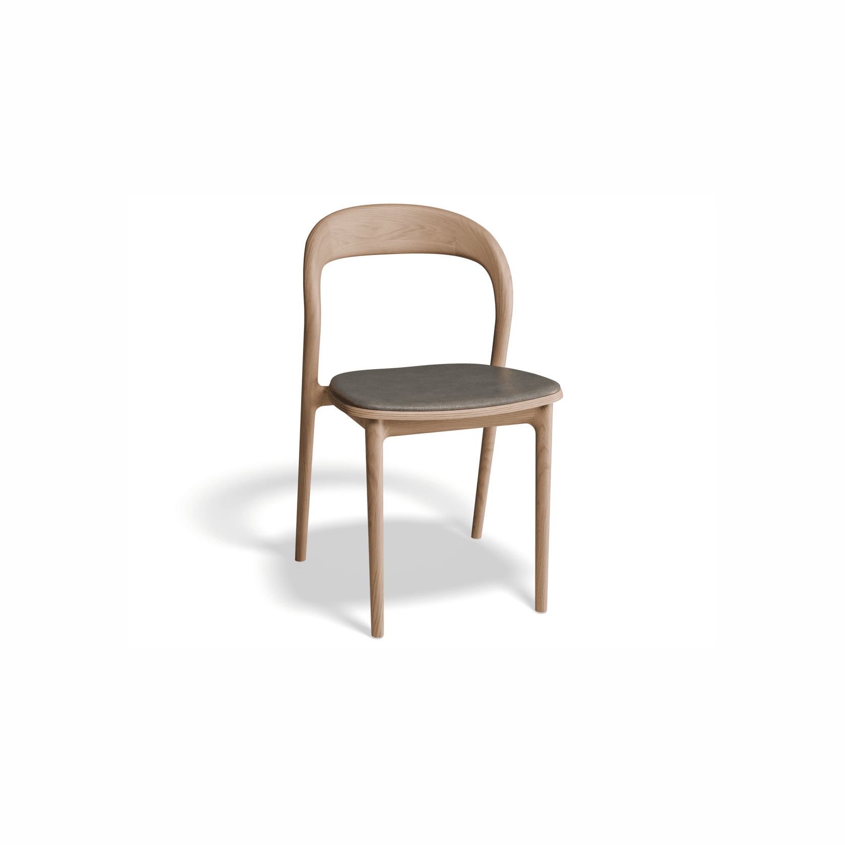 Mia Chair - Natural with Vegan Leather Seat Pad gallery detail image