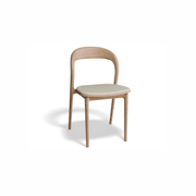 Mia Chair - Natural with Vegan Leather Seat Pad gallery detail image