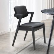 Bella Black Hardwood Dining Chair | Black Fabric gallery detail image