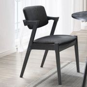 Bella Black Hardwood Dining Chair | Black Fabric gallery detail image