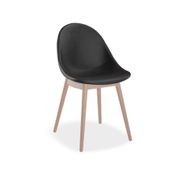Pebble Chair Black Upholstered Vintage Seat - Sled Base - Black gallery detail image