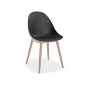 Pebble Chair Black with Shell Seat - Natural Beechwood Base gallery detail image
