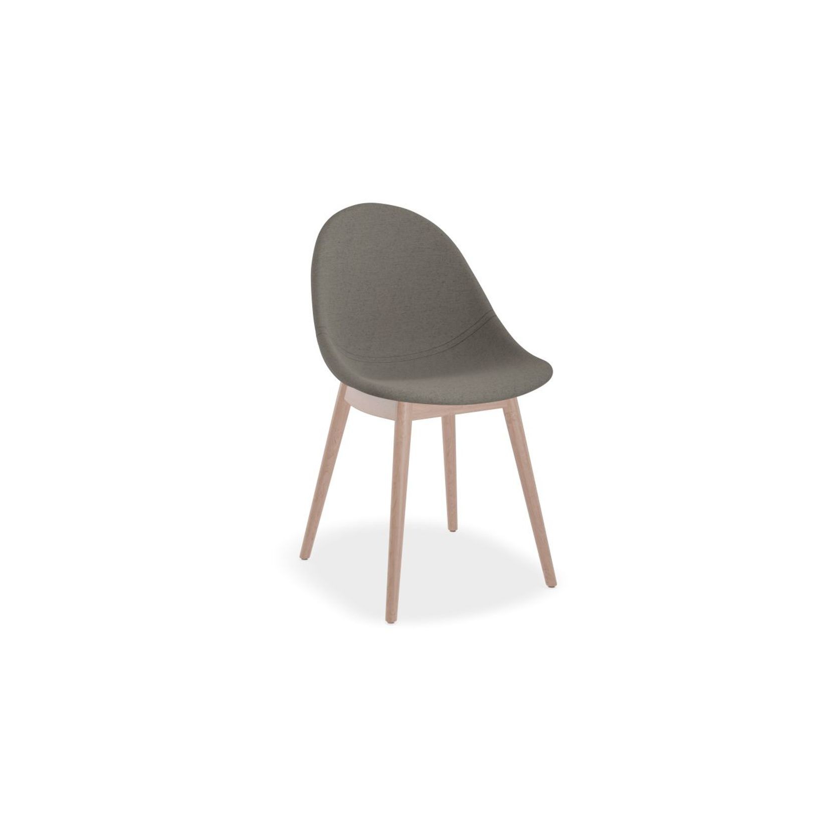 Pebble Fabric Dark Grey Upholstered Chair - Sled Base - White gallery detail image