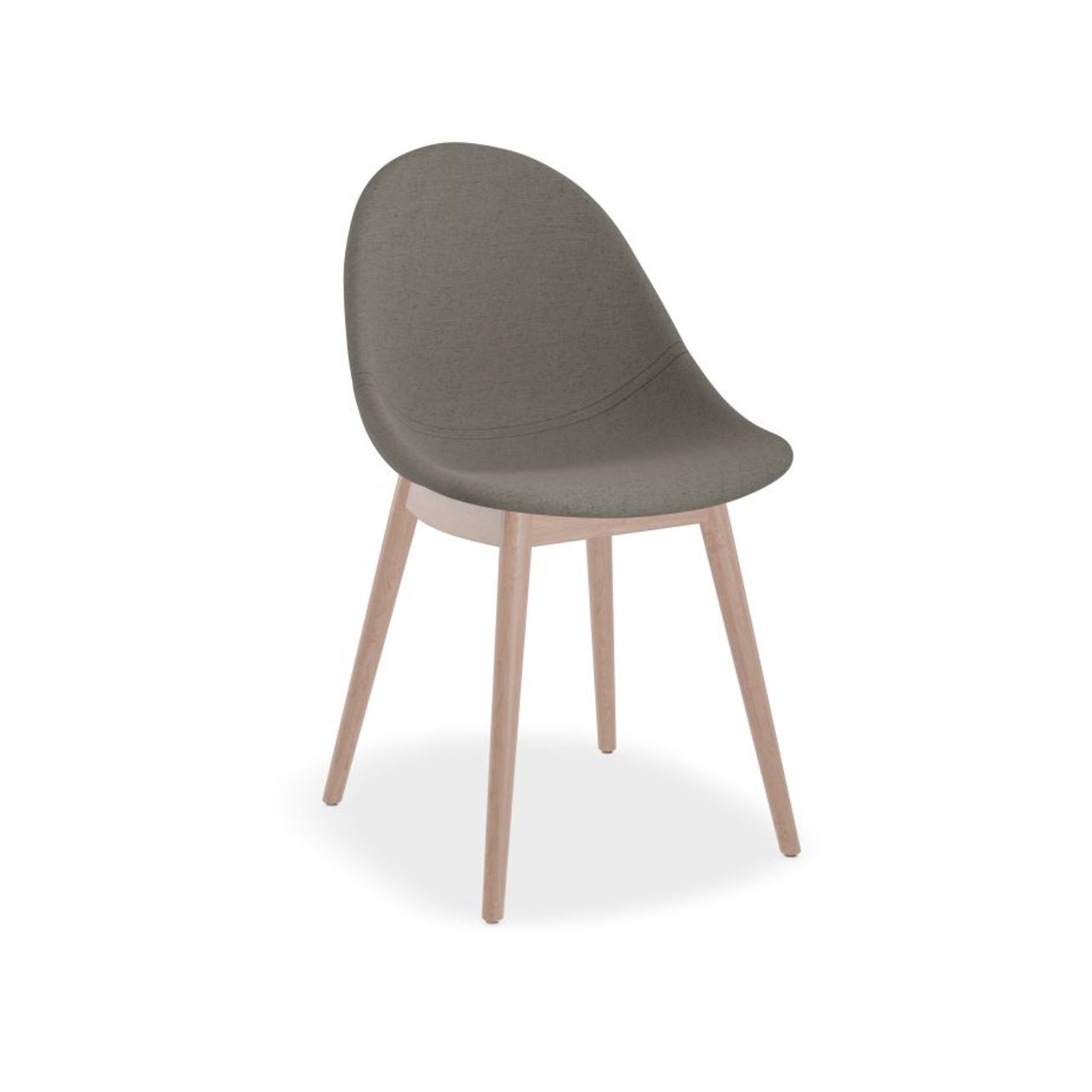 Pebble Fabric Dark Grey Upholstered Chair - 4 Post Base - White gallery detail image