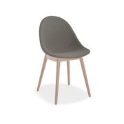 Pebble Fabric Dark Grey Upholstered Chair - 4 Post Base - White gallery detail image