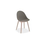 Pebble Fabric Dark Grey Upholstered Chair - 4 Post Base - White gallery detail image