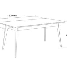 Elm 9PCE Hardwood Dining Set | Walnut & Black Fabric gallery detail image