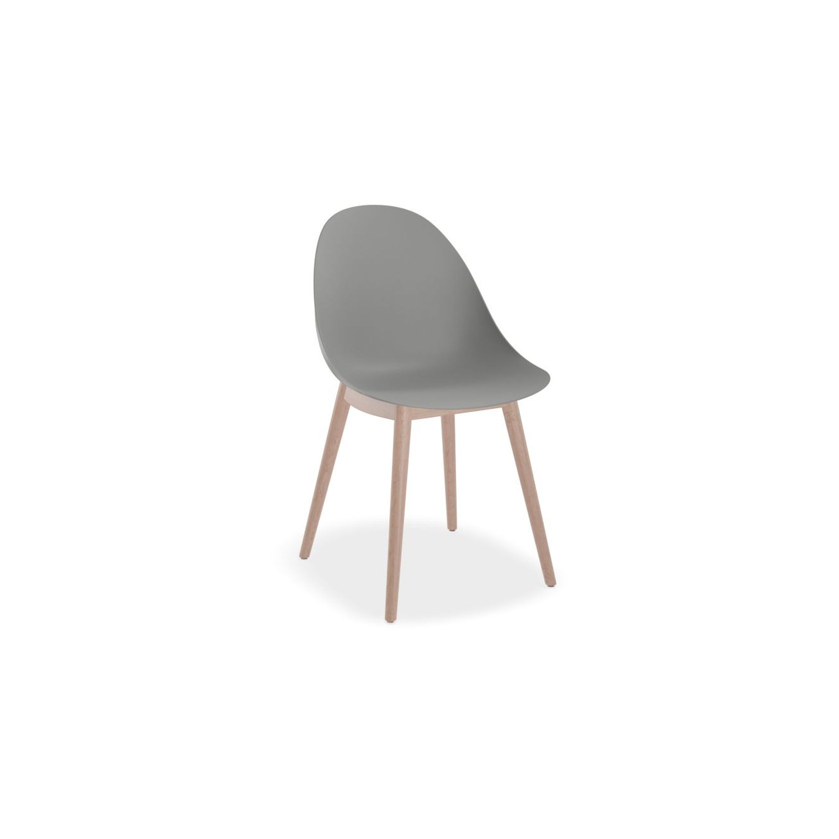Pebble Chair Grey with Shell Seat - 4 Post Stackable Base - Black gallery detail image