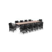 Kansas 3m Dining Table with 10 Malawi Wicker Chairs gallery detail image