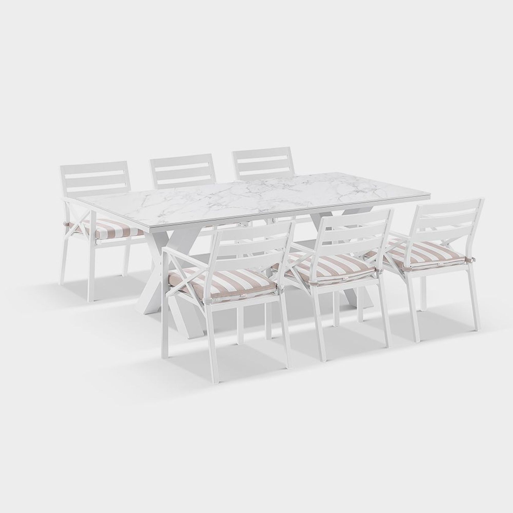 Kansas Ceramic 2m Dining Table w/ 8 Chairs in Sunbrella gallery detail image