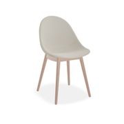 Pebble Fabric Light Grey Upholstered Chair - 4 Post - Black gallery detail image