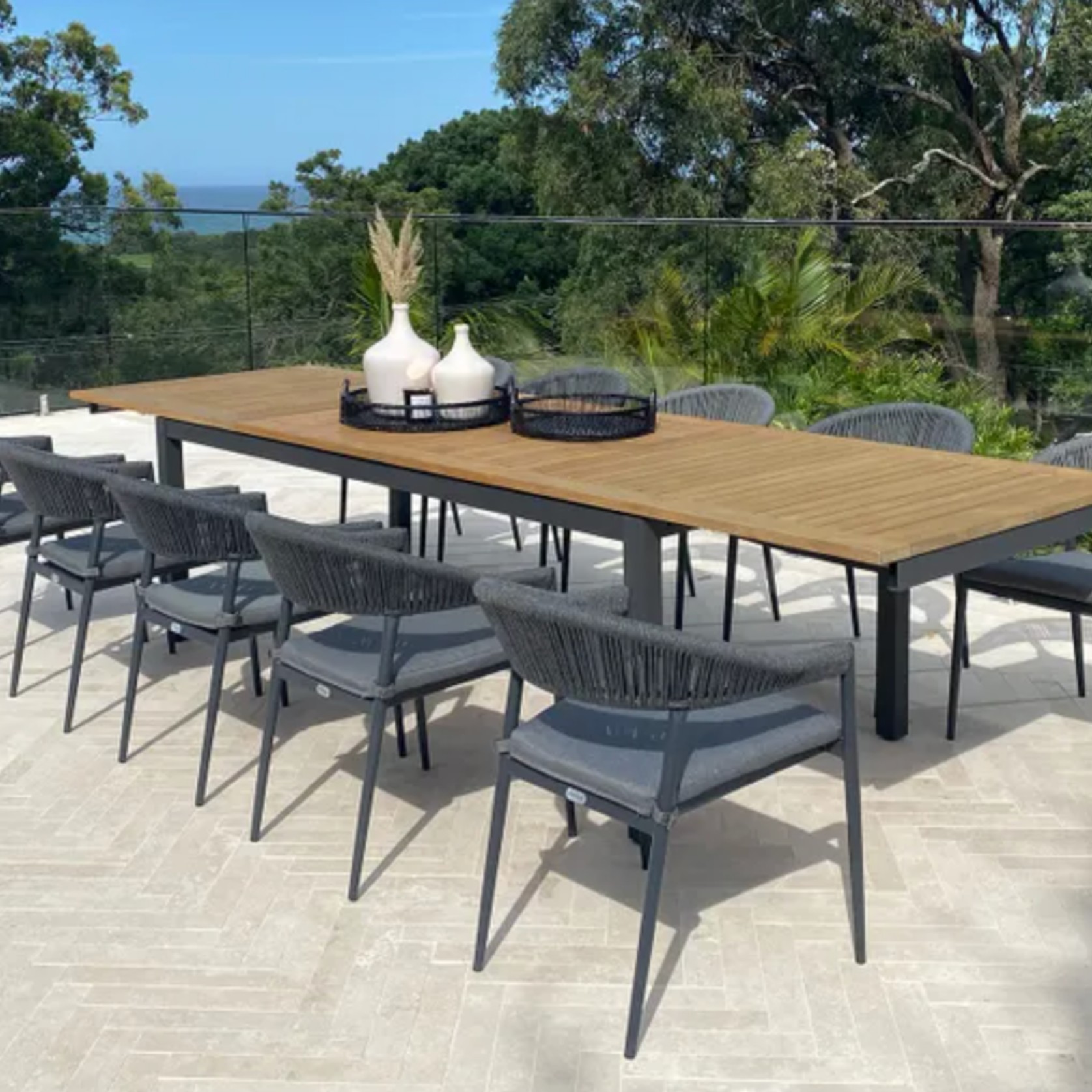 Barcelona Extension Outdoor Table & 10 Nivala Chairs gallery detail image