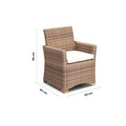 Coco Outdoor Wicker And Teak Dining Arm Chair gallery detail image