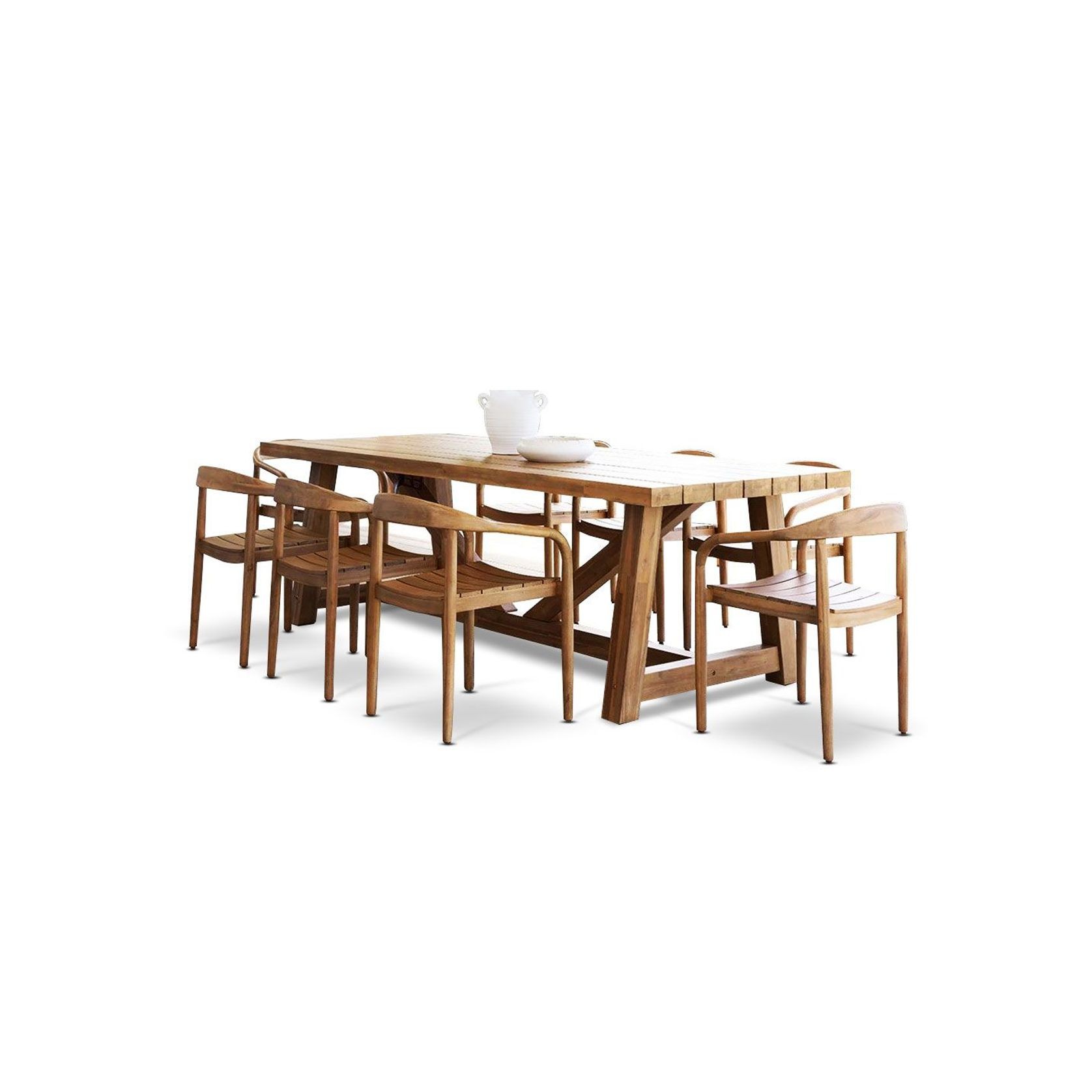 Watson Acacia 2.5m Dining Set with 8 Collaroy Chairs gallery detail image
