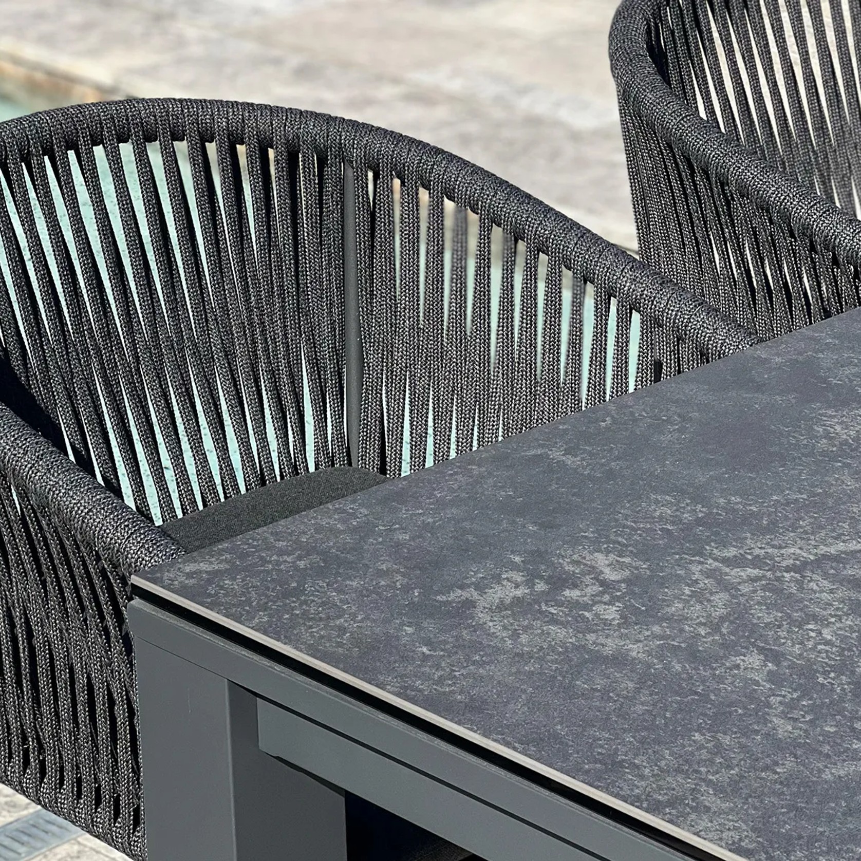 Adele Ceramic Outdoor table with 4x Gizella Chairs gallery detail image