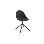 Pebble Anthracite Fabric Upholstered Chair - Pyramid Fixed Base - Black gallery detail image