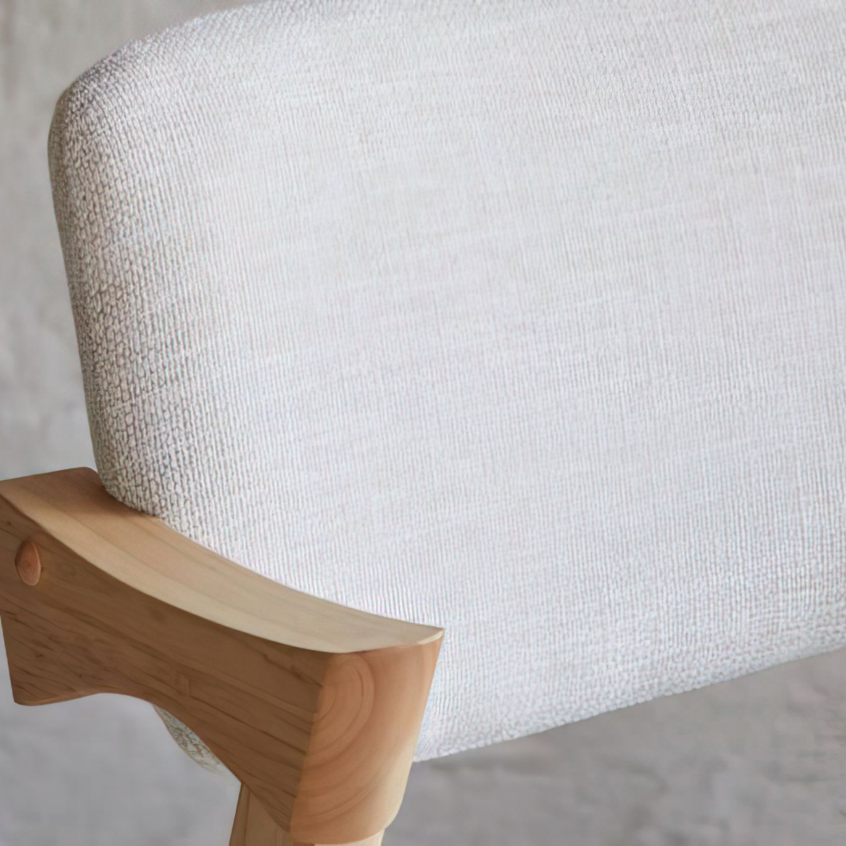 Bella Natural Hardwood Dining Chair | Beige Fabric gallery detail image