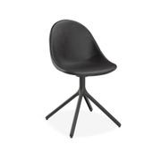 Pebble Chair Black Upholstered Vintage Seat - Sled Base - Black gallery detail image
