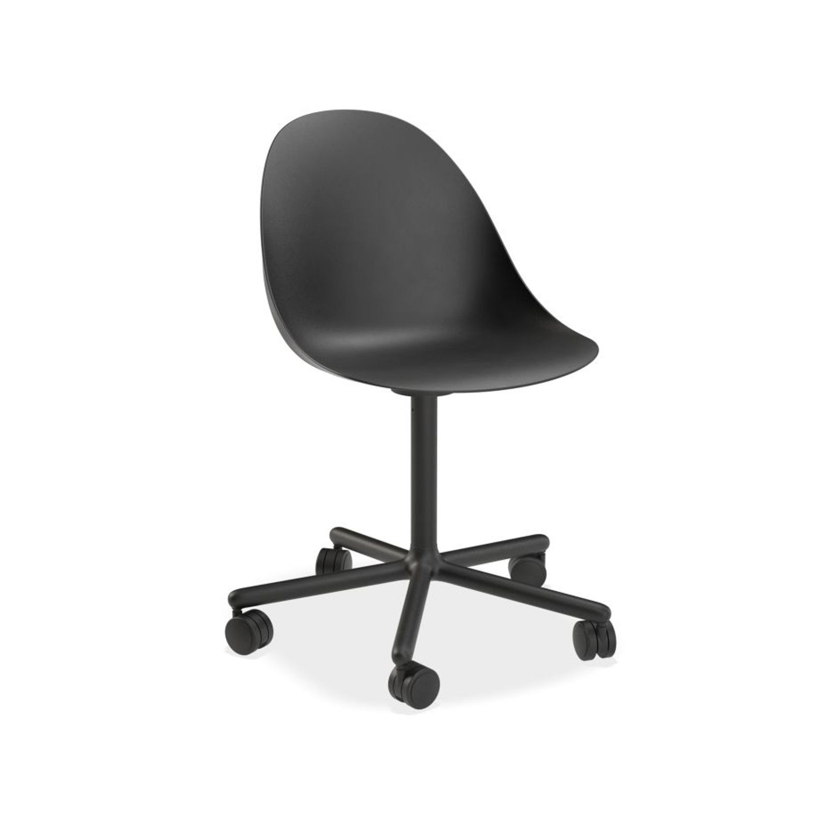 Pebble Chair Black with Shell Seat - Natural Beechwood Base gallery detail image