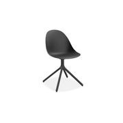 Pebble Chair Black with Shell Seat - Swivel Base with Castors gallery detail image