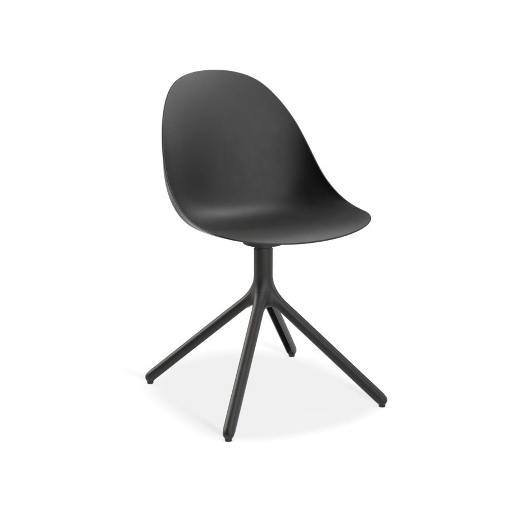 Pebble Chair Black with Shell Seat - Natural Beechwood Base gallery detail image