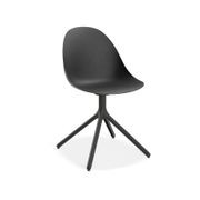 Pebble Chair Black with Shell Seat - Natural Beechwood Base gallery detail image