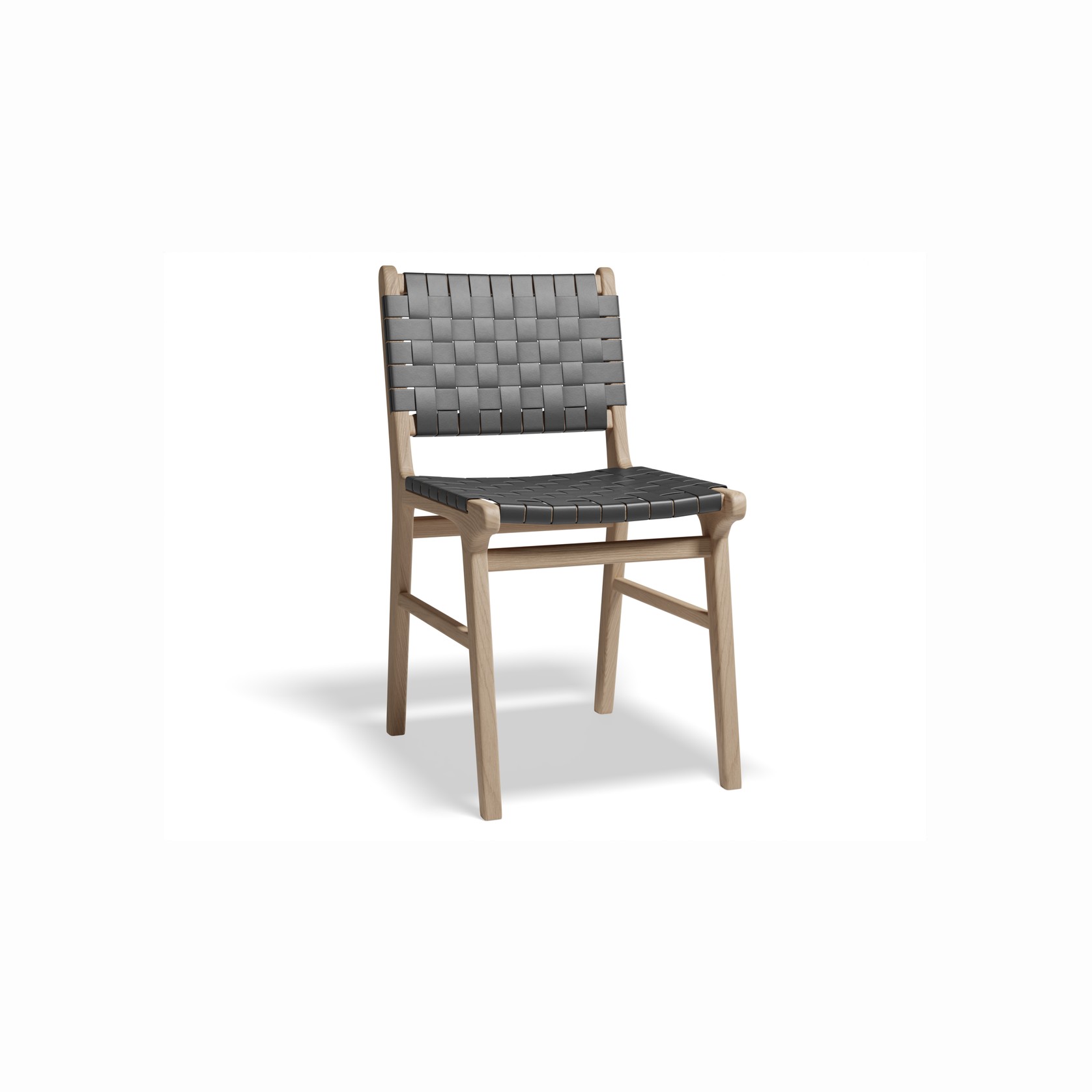 Brooklyn Dining Chair - Woven Black Seat / Natural Frame gallery detail image