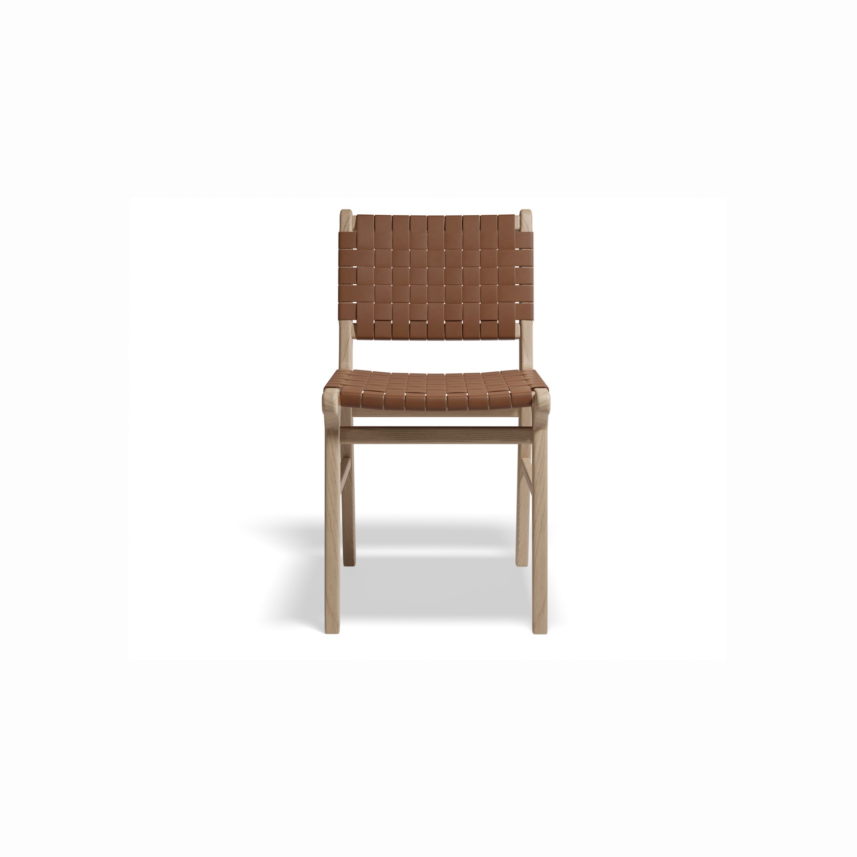 Brooklyn Dining Chair - Woven Cognac Seat /Natural Frame gallery detail image