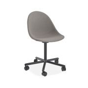 Pebble Fabric Dark Grey Upholstered Chair - 4 Post Base - White gallery detail image