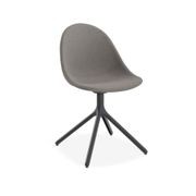 Pebble Fabric Dark Grey Upholstered Chair - 4 Post Base - White gallery detail image