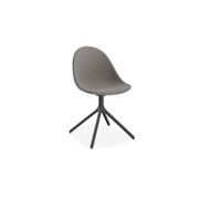 Pebble Fabric Dark Grey Upholstered Chair - 4 Post Base - White gallery detail image