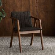 Elm 9PCE Hardwood Dining Set | Walnut & Black Fabric gallery detail image