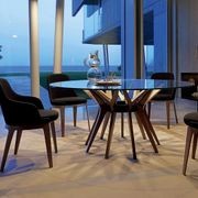 Tournicotti Fixed Dining Armchair - Wooden Base gallery detail image