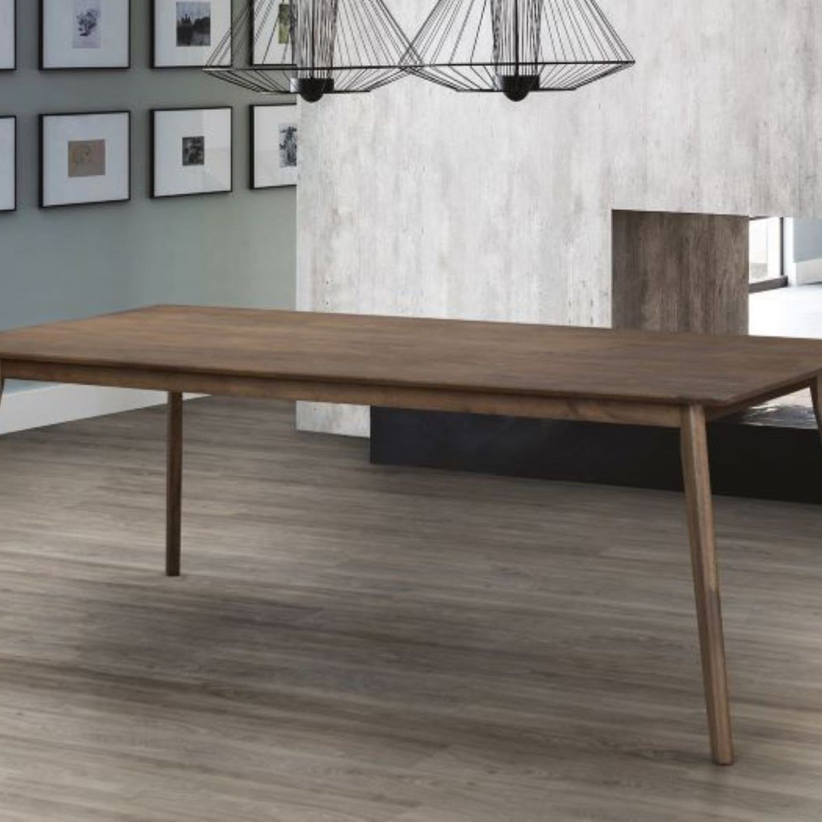 Elm 9PCE Hardwood Dining Set | Walnut & Beige Fabric gallery detail image