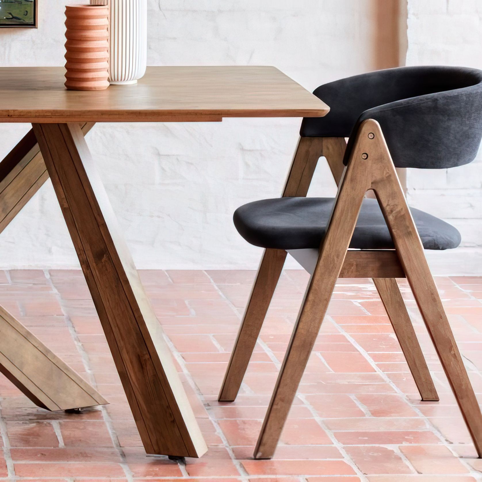 Gaudi Hardwood Dining Chair | Black | Walnut gallery detail image