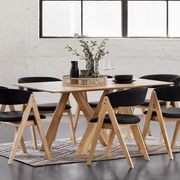 Gaudi 7PCE Natural Hardwood Dining Set | Black gallery detail image