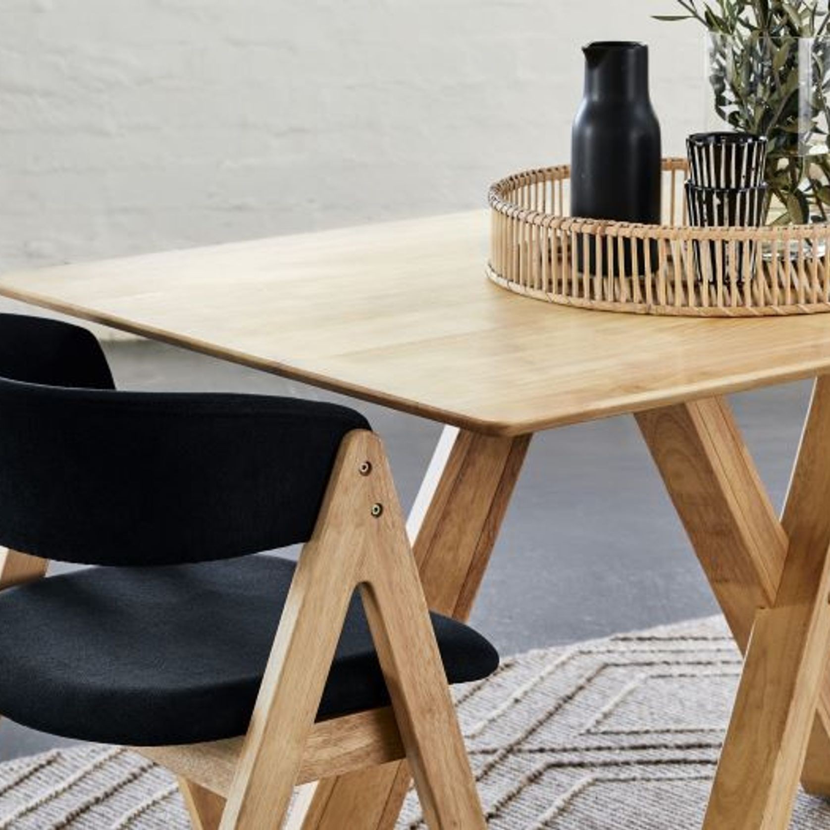 Gaudi Hardwood Dining Chair | Black | Natural gallery detail image
