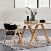 Gaudi 7PCE Natural Hardwood Dining Set | Black gallery detail image