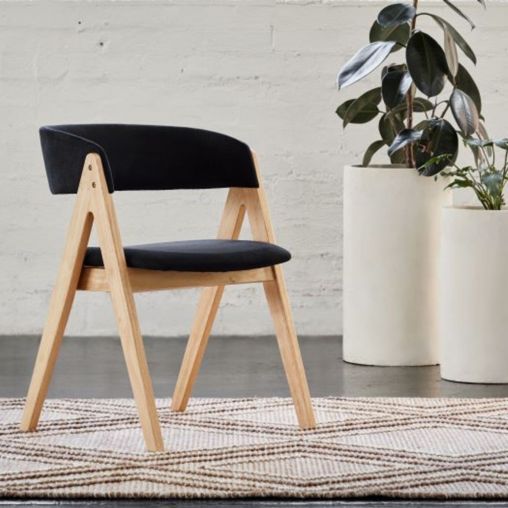 Gaudi Hardwood Dining Chair | Black | Natural gallery detail image