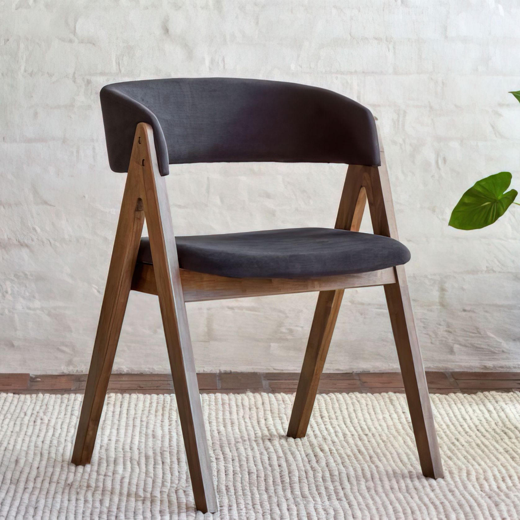 Gaudi Hardwood Dining Chair | Black | Walnut gallery detail image
