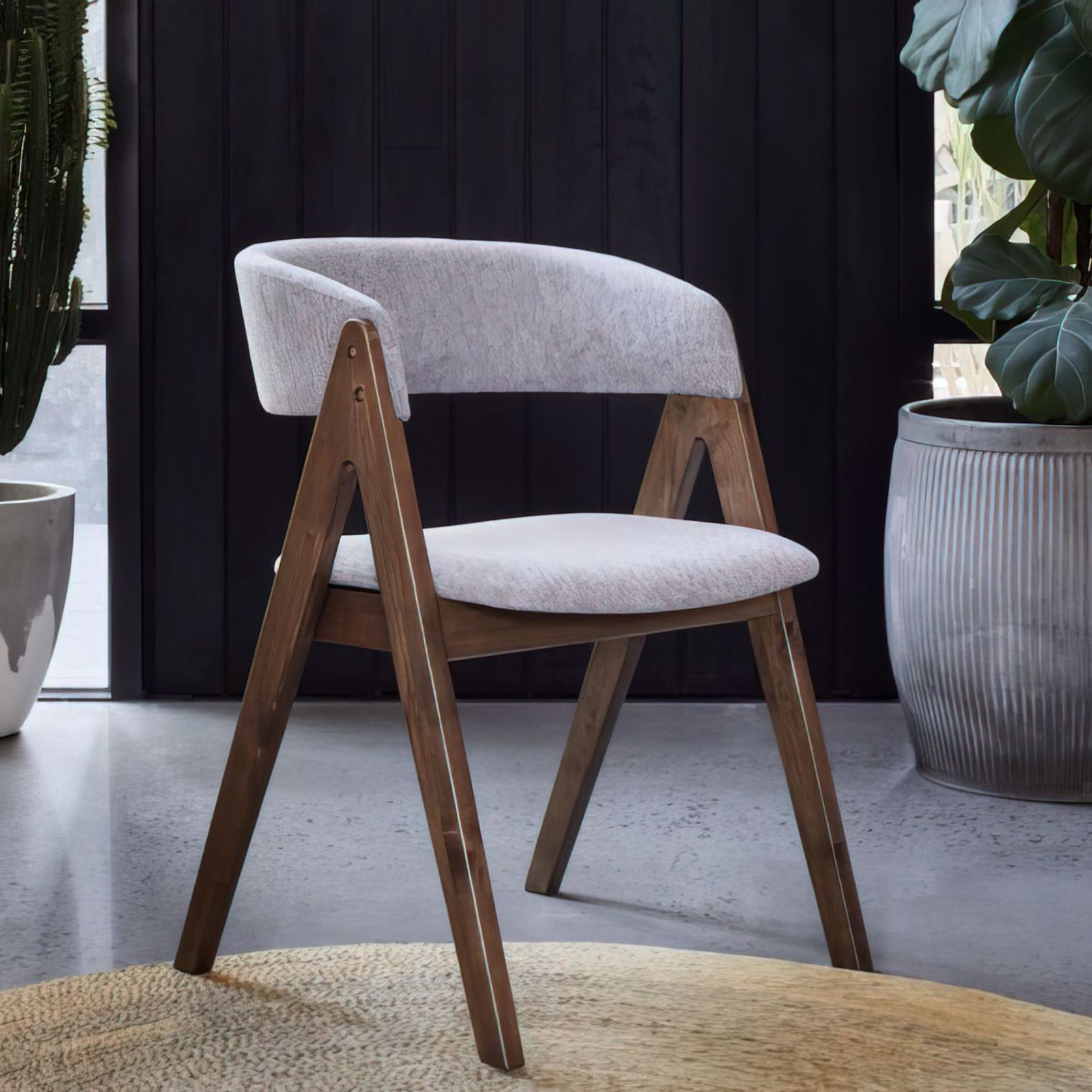 Gaudi Hardwood Dining Chair | Grey | Walnut gallery detail image