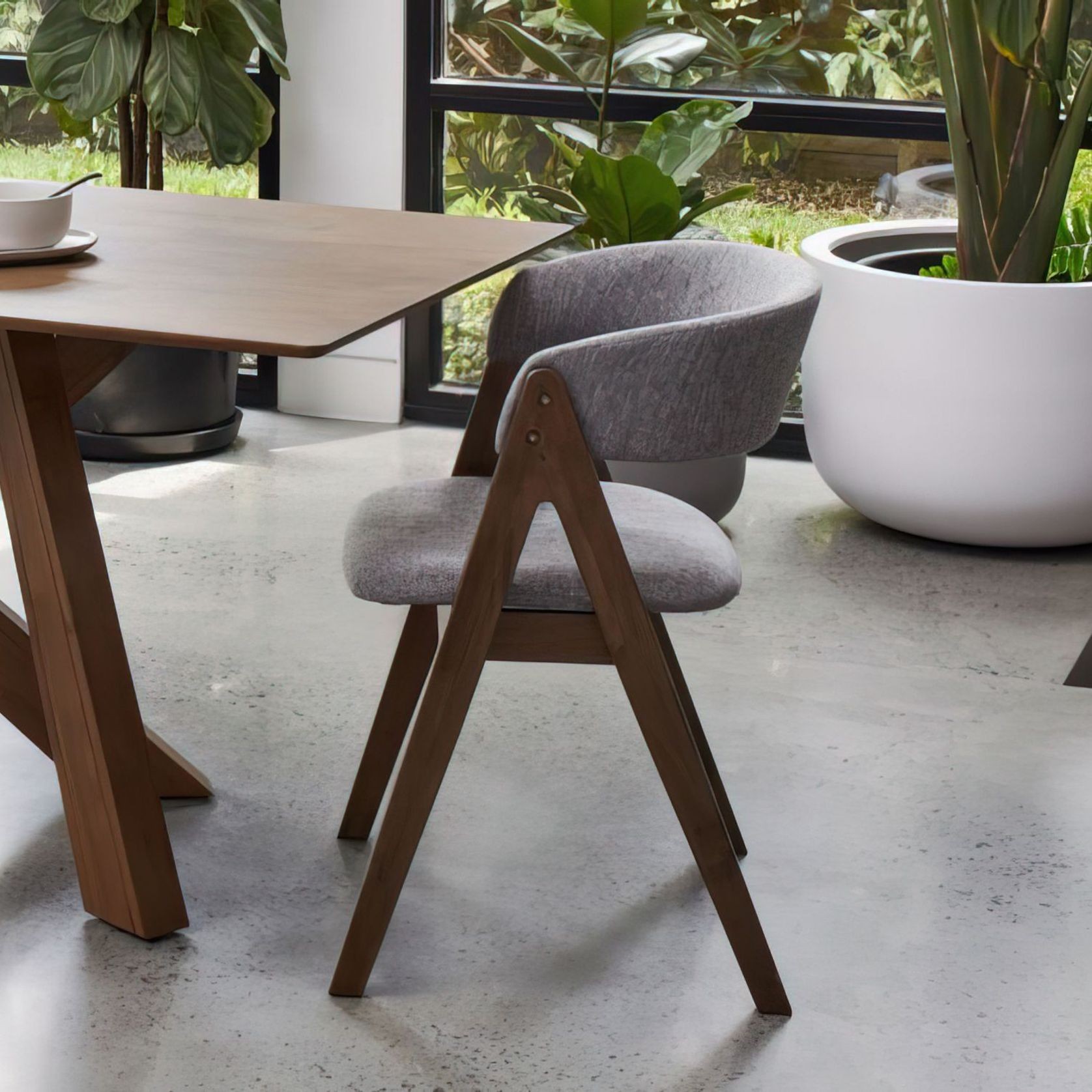 Gaudi Hardwood Dining Chair | Grey | Walnut gallery detail image